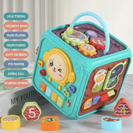 Multi-functional Toddler Baby Music Hexahedron Geometric Blocks Educational Initiation Toy for Baby