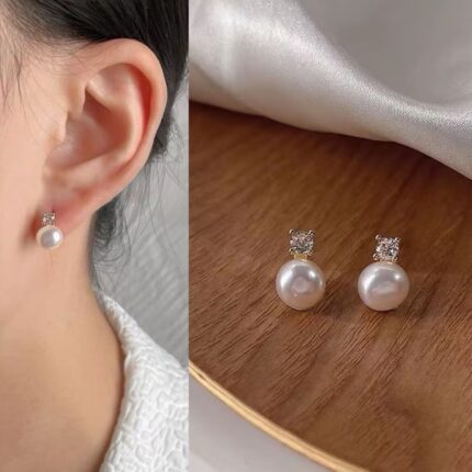 Freshwater Pearl Earrings Handmade Jewelry Feminine Urban Style Fashion Elegant Vintage Minimalist Design For Women Ear Accessories Gift Idea