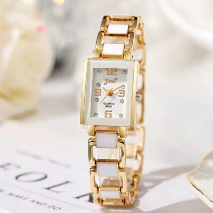 Fashion Luxury Design Rectangular Golden Women's Watch Korean Version Temperament Niche High Sense Ladies Quartz Watches