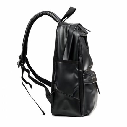 Men backpack PU Leather waterproof School Backpack fit 15.6 inch laptop