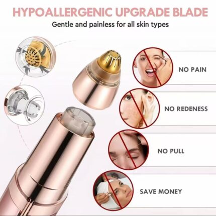 Electric eyebrow trimmer rechargeable painless remover eyebrow razor mini hair remover automatic eyebrow trimmer nose hair trimmer Stainless Steel Stainless Gift Lightweight Color gifts White