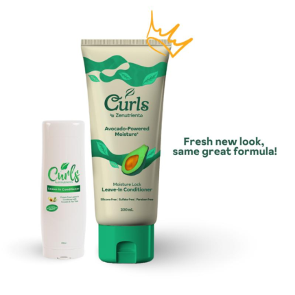 Curls by Zenutrients Avocado and Tea Tree Protein-Free Leave-In Conditioner 100mL & 200mL (Curl Define, Anti Frizz, Moisturize  & CGM, Haircare)