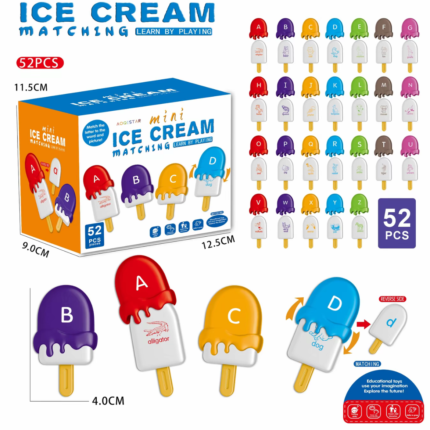 Four groundhogs Children's Montessori puzzle ice cream letter pairing ice cream color word cognition early education toy