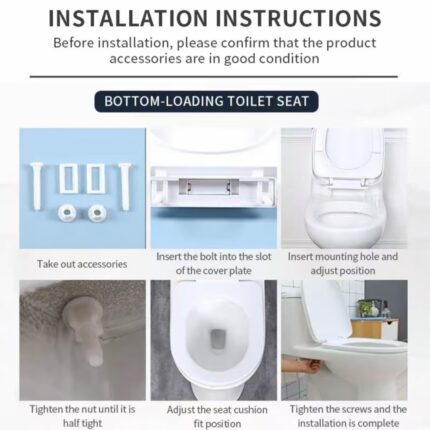 Original Bathroom Toilet Seat Cover Universal Easy install Toilet Bowl Cover Standard Size