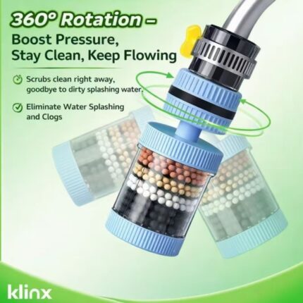 Klinx 6 Layer Water Faucet Filter,360° Faucet Extender with Filter, Anti-Splash Tap Attachment, Universal Kitchen Sink Nozzle, Saving Bubbler,Single Pack