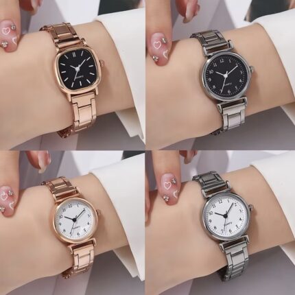 perempuan Temperament ladies watch simple scale steel band female watch student trend quartz watch