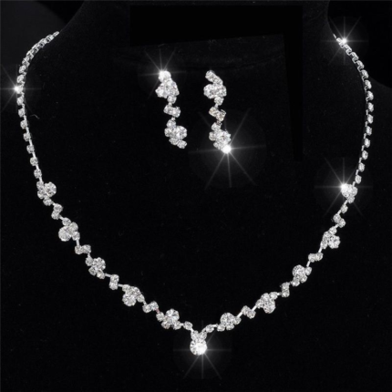 Bridesmaid Necklace Earrings Set Wedding Bridal Jewelry