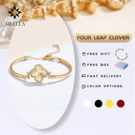 Minimalist Single Flower Double-Sided Bracelet for Women, Light Luxury Fashion High-End Design, Titanium Steel Non-Fading Jewelry