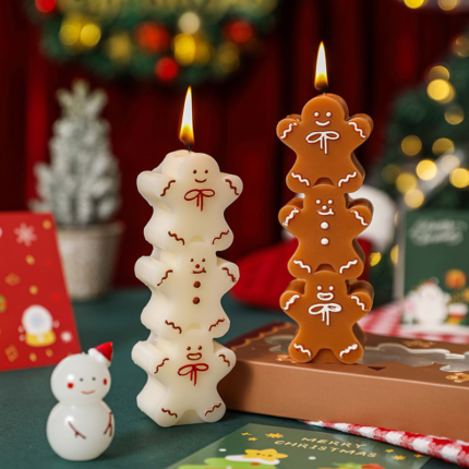 Christmas Gingerbread Man Candles Gift Gingerbread Man Shaped Scented Candle