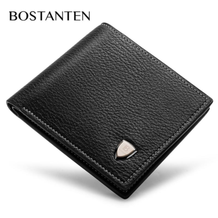Men's Casual Bifold Wallet Pu Leather with Card Holder, in Plain Weave/ Crocodile Stripe/ Horizontal Stripe