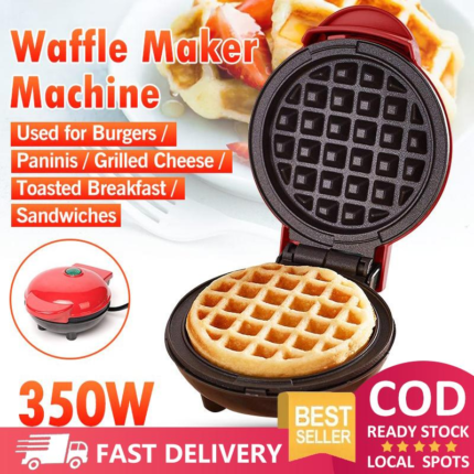 Mini Electric Waffle Maker Non-Stick Pan Circular Bakeware Pancake Cookies Breakfast Machine Eggcake Sandwich Breakfast Making Machine