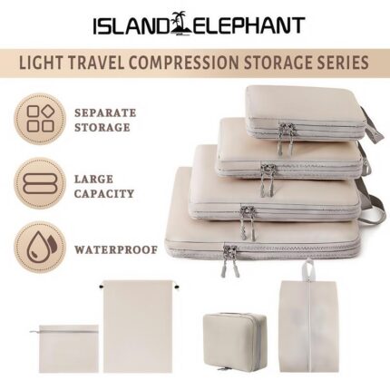 Pack of 4 ISLAND ELEPHANT King Travel Storage Bag, Compressed Luggage Bag, Breathable And Foldable