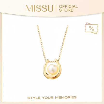 Missu Pearl Necklace for Women Stainless Steel Fashion Accessories #50