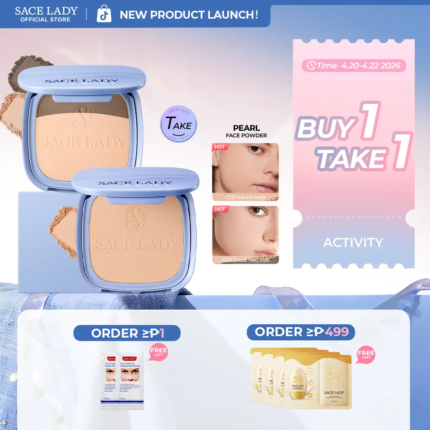 SACE LADY Pearl Face Powder SPF 30 PA +++ Oil Control Waterproof Setting Powder Long Lasting Flawless Face Makeup With Mirror