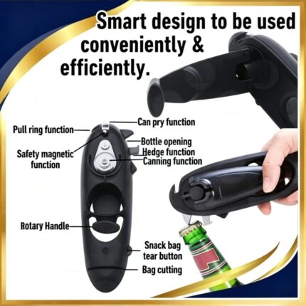 8 in1 Can Opener Kitchen Portable Tool Safety Creative Multifunctional Latest Gadget Bottle Snack Opener Accessories