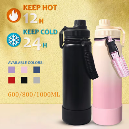 600ML/800ML/1000ML Tumbler Wide Mouth With Spout Lid Vacuum Insulated Hot And Cold Tumbler