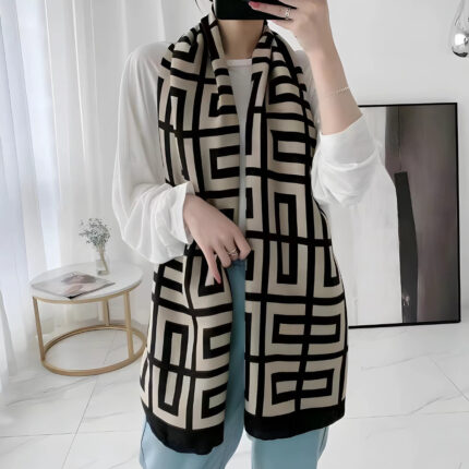 Korean printed cotton and linen scarf for spring summer autumn and winter warm scarf long scarf shawl 180×55CM