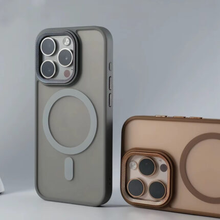 Magnetic Hard Case, New Sand Design, Transparent Matte Back, Camera Lens Protection, Compatible with iPhone 11/12/13/14/15/16 Pro Max, Sealed Shockproof Back Cover, Also Compatible with 14/15/16 Plus [BK]