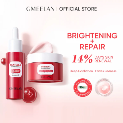 GMEELAN Centella AHA Peeling Serum Wightening Exfoliating & Barrier Cream Moisturizer Fades Redness