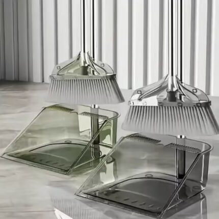 Thickened Light Luxury Household Soft Bristle Broom Transparent Dustpan Set