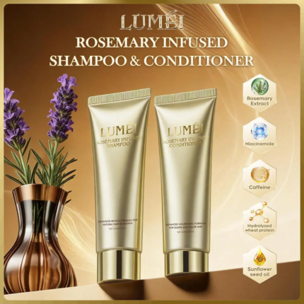 LUMÉI Rosemary Infused Shampoo & Conditoner Anti-Hair Fall Oil-control Soothing Antioxidant Volumizing Caffeine Niacinamide Piroctone Olamine
