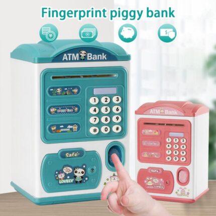 Kids Atm Savings Machine Coin Bank Box Intelligent Bank Toy Educational Toys Gifts Decor Door