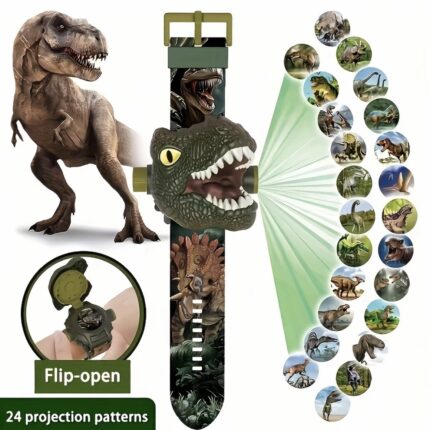 Jurassic Dino Flip-Open Projection Watch: 24 Images, Ideal Gift