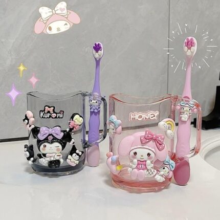 Children's rinse cup, cute Kuokomi Cinnamon Dog Melody rinse cup, for boys and girls toothbrushes Kuromi Tumbler