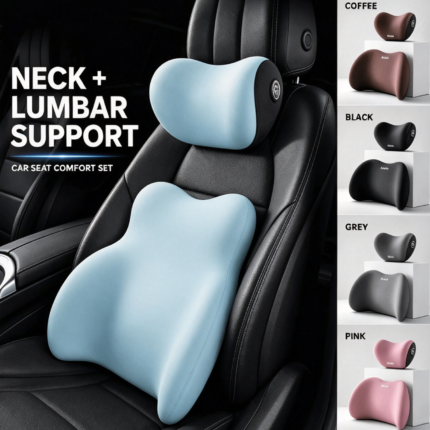 Memory Sponge Car Headrest Neck Pillow Air Grade Four Seasons Universal Driving 3D Memory Foam Lumbar support car accessories