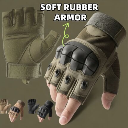 Half Finger Motorcycle Gloves For Men Original Waterproof High Quality Rubber Plastic Abrasion-Resistant Outdoor Sport Hiking Golves For Riding Cycling Motocross Mountaineering Tactical Hunting Protective Gears