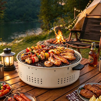 Portable barbecue grill - Outdoor camping barbecue stand | meat and fish grilling rack |Beach outdoor grill,family gathering party pugon lutuan di uling, charcoal stove grill set