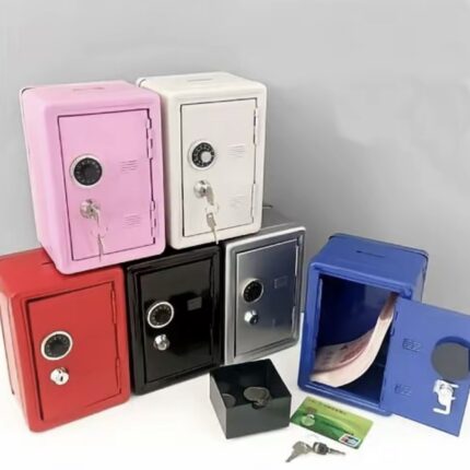 Mini Metal Safe Vault Box with 2 keys Money Saving Security Metal Coin Locker