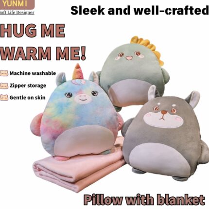 Plush toys pillow with blanket inside dual use homeoffice car camping 2in1 revert pillow sleeping stuffed unicorn stuffed toys toys girls blanket cat plushies cute toys birthday gift Outdoor thermal insulation plushies gift