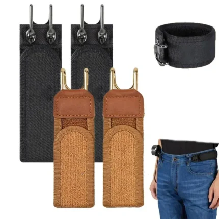 New Unisex Buckleless Belt Hook Adjustable Velcro Waist Buckle Metal Hook Comfortable Elastic Belt
