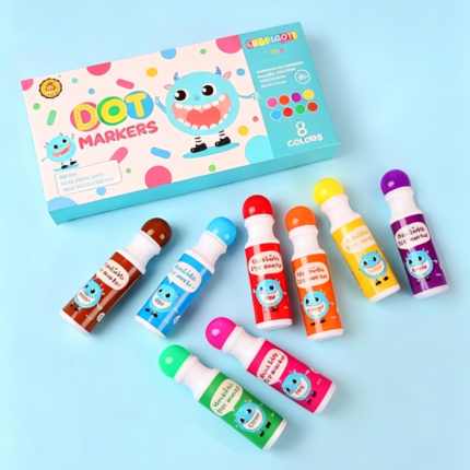 Monster Big Dot Markers Kid-safe, Non-Toxic (8 Colors - 60ml)