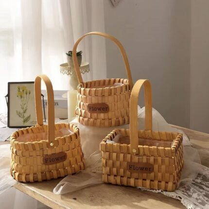 Handwoven Flower Basket for Flower Arrangement