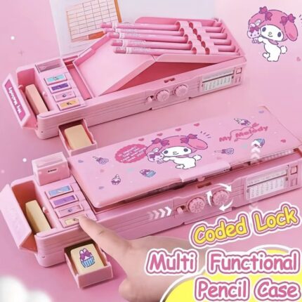 Kuromi Melody Multi-Functional Password Lock Stationery Box - Big Capacity Pencil Case