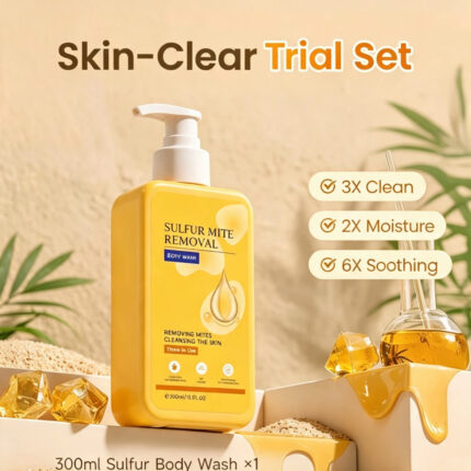 Sulfur 3-in-1 Hair, Face & Body Wash – Deep Cleansing & Oil Control, Refreshing Care for Oily Skin, Helps Smooth Rough & Bumpy Skin, Lightweight Formula for Men & Women, 300ml