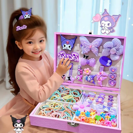 Girls Cartoon Hair Accessories Gift Box Perfect Christmas Gift for Girls | Hair Clips, Mini Hair Ties, Claws, Rings