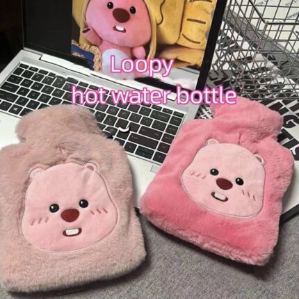 hot Loopy water bag pink cartoon cute thicken Water injection hand warmer plush water bottle