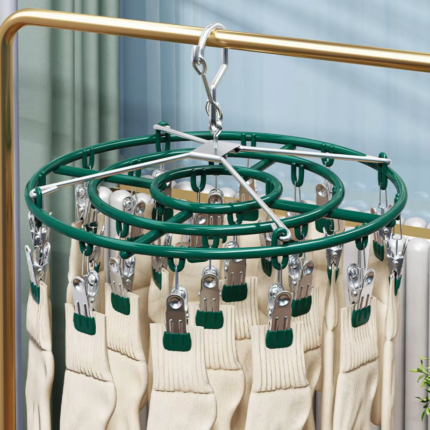 hangerorganizerrack stainless steel sockdrying rack with multiple clips, windproofsock hanger, multifunctional underwear andsock drying tool for home use