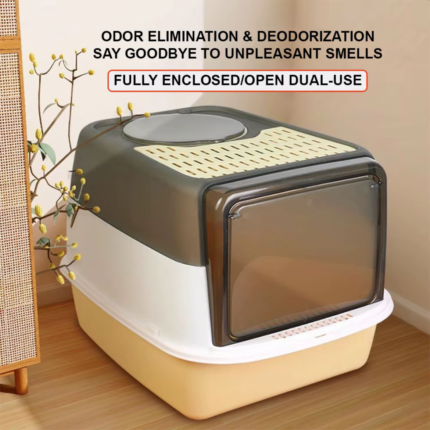 Large, fully enclosed cat litter box, cat supplies, drawer-style litter tray designed toprevent scattering, with odor elimination andisolation features.